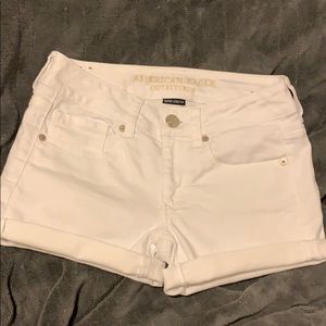 White midi American eagle jean shorts
